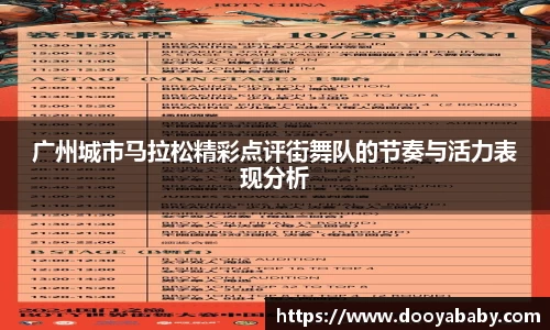 广州城市马拉松精彩点评街舞队的节奏与活力表现分析